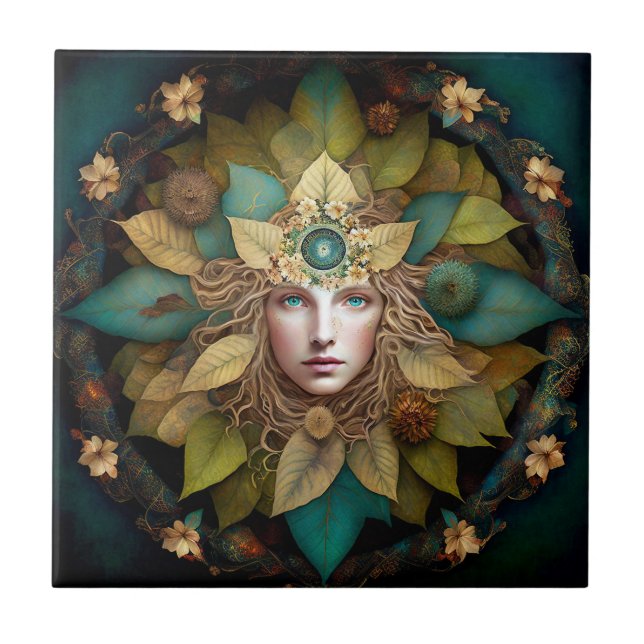 Carreau La déesse de la nature Mandala (Devant)