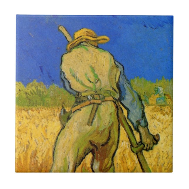 Carreau La Faucheuse (après Millet) par Vincent van Gogh (Devant)
