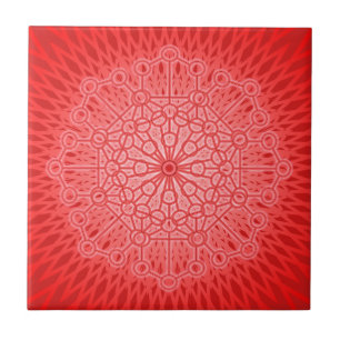 Carreau La géométrie sacrée de mandala rouge de Chakra