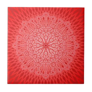 Carreau La géométrie sacrée de mandala rouge de Chakra