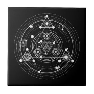 Carreau La géométrie sacrée de style occulte foncé