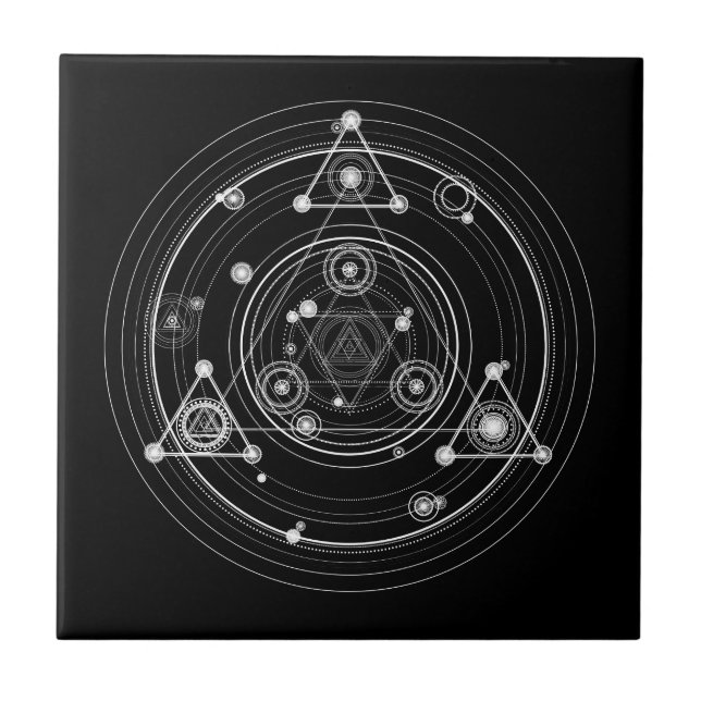 Carreau La géométrie sacrée de style occulte foncé (Devant)