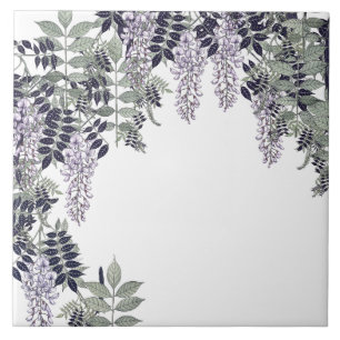 Carreau La glycine française de Nouveau d'art fleurit le