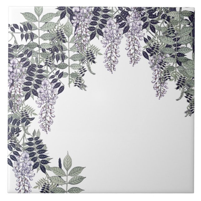 Carreau La glycine française de Nouveau d'art fleurit le (Devant)
