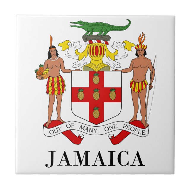 Carreau La JAMAÏQUE - symbole/manteau des (Devant)