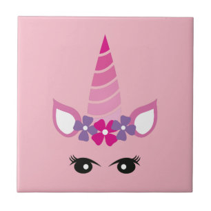 Carreau La licorne rose