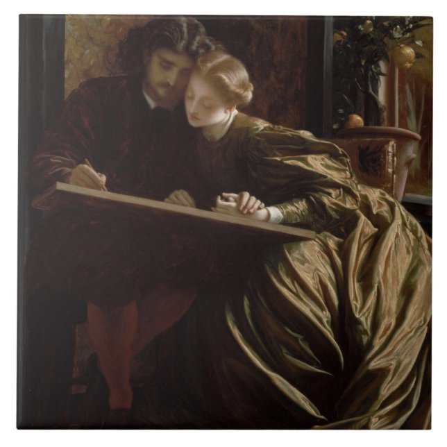 Carreau La lune de miel du peintre (par Frederic Leighton) (Devant)