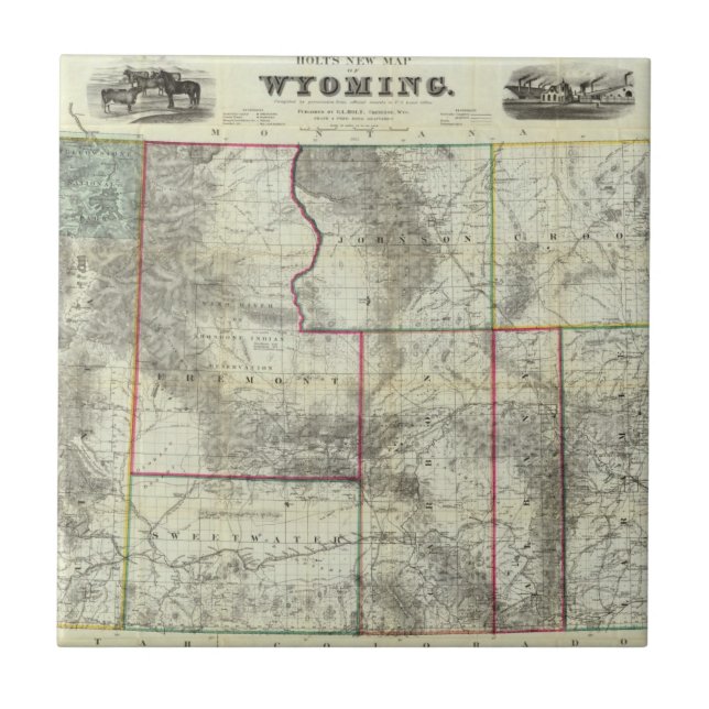 Carreau La nouvelle carte de Holt, Wyoming (Devant)