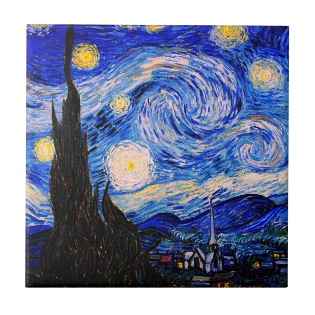 Carreau La nuit étoilée par Vincent Van Gogh (Devant)