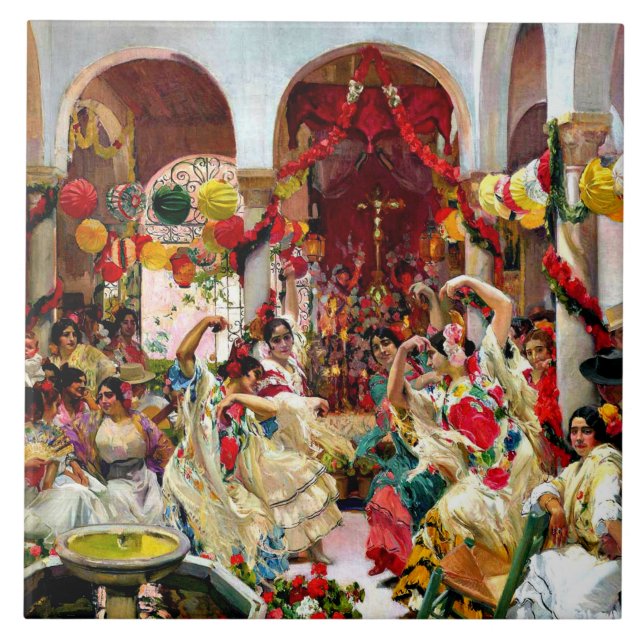 Carreau La peinture de Sorolla - Séville, la danse (Devant)