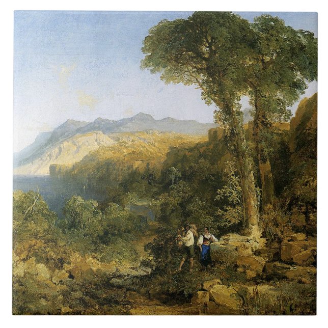 Carreau La peinture de Thomas Moran, Côte Amalfi, (Devant)