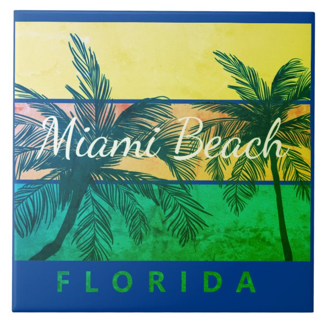 Carreau la plage de miami en floride   (Devant)