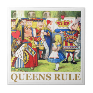 Carreau La reine des coeurs dit, "règle de la Reine ! "