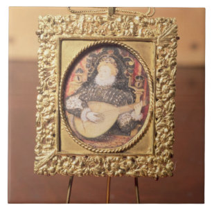 Carreau La Reine Elizabeth I jouant le luth (inclusion