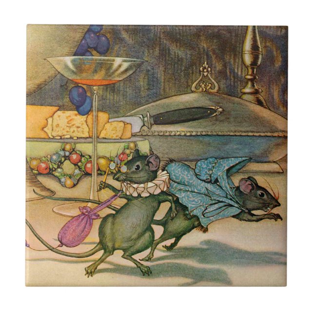 Carreau La souris de ville et la souris de pays (Devant)