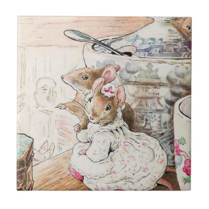 Carreau "La souris écoutée au talon" par Beatrix Potte