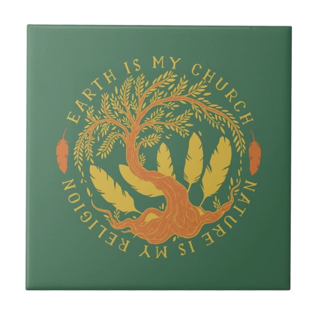 Carreau La Terre est mon Église, la Nature est ma religion (Devant)