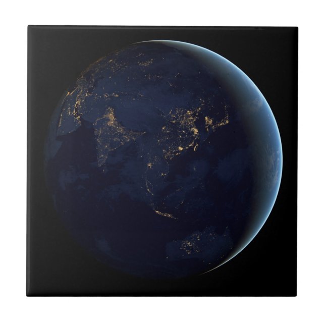Carreau La Terre s'illumine la nuit en Asie et en Australi (Devant)