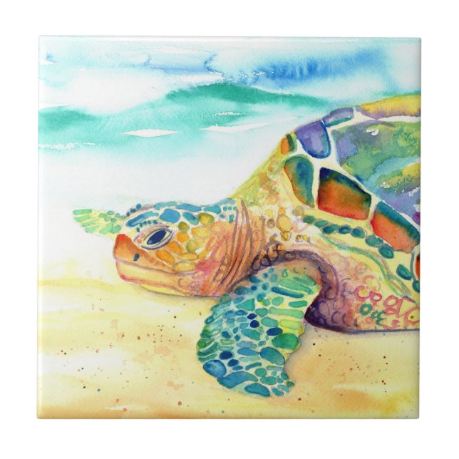 Carreau La tortue arc-en-ciel (Devant)