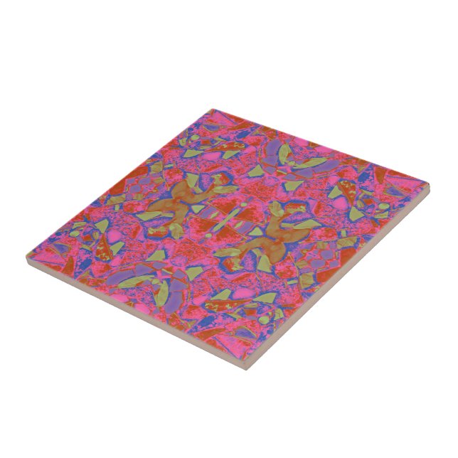 Carreau La tribu Boho Hippie Pink Purple Blue Green Motif (Côté)