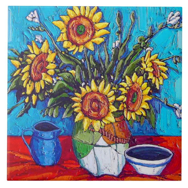 Carreau La tuile de tournesols (Devant)