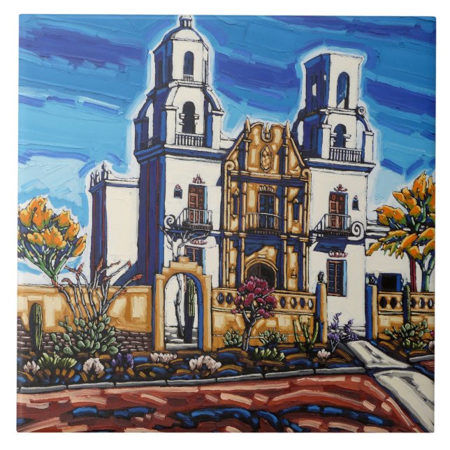Carreau La tuile décorative de mission de San Xavier (Devant)