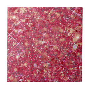 Carreau La Vida Magenta Couleur rose Faux Parties scintill
