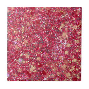 Carreau La Vida Magenta Couleur rose Faux Parties scintill