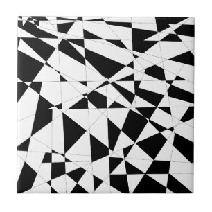Carreau La vie brisée dans noir et le blanc