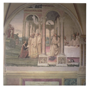 Carreau La vie de St Benoît (fresque) (détail) 3