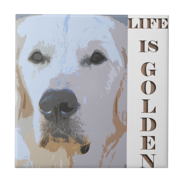 CARREAU LA VIE EST GOLDEN-TILE (Devant)