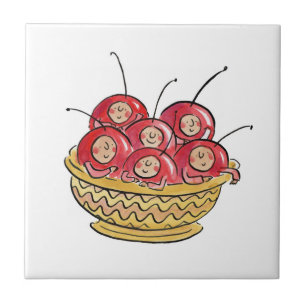 Carreau La vie est juste un bol de cerises