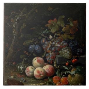 Carreau La vie toujours avec le fruit, le feuillage et les