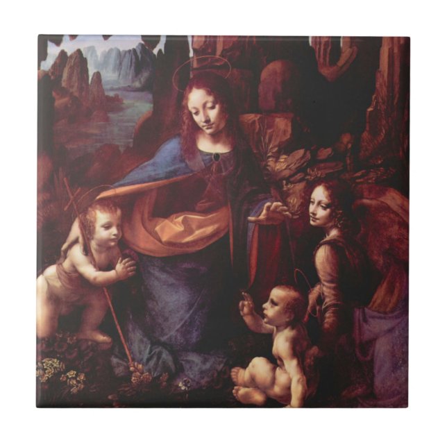 Carreau La Vierge des Rochers de Léonard de Vinci (Devant)