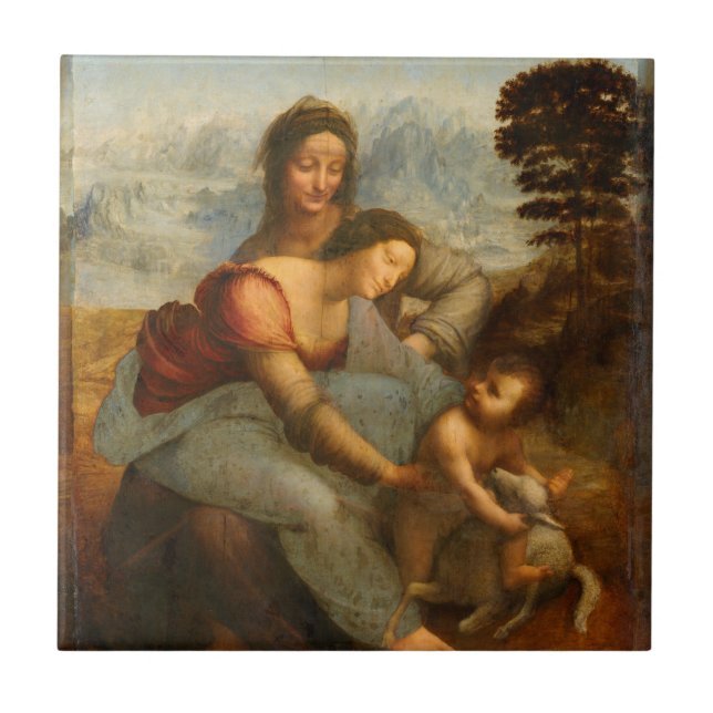 Carreau La Vierge et l'Enfant avec Sainte Anne par Da Vinc (Devant)