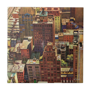 Carreau La vue de primevère farineuse de New York City pa