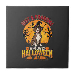 Carreau Labrador Halloween Grand-mère Conception de chien_