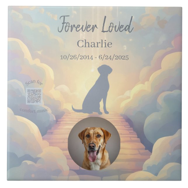 Carreau Labrador Retriever Memorial Ceramic Tile Rainbow (Devant)