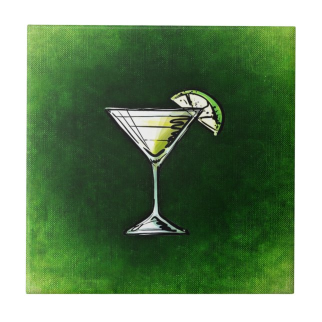 Carreau L'absinthe au cocktail vert (Devant)