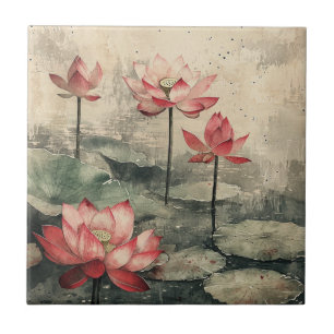 Carreau Lac de lotus au clair de lune (6)