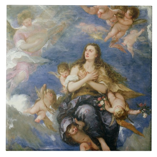 Carreau L'acceptation de Mary Magdalene (huile sur la (Devant)