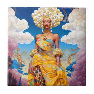 Carreau Lady In Surreal World Art Africain Américain