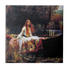 Lady of Shallot sur bateau Waterhouse Art Tile
