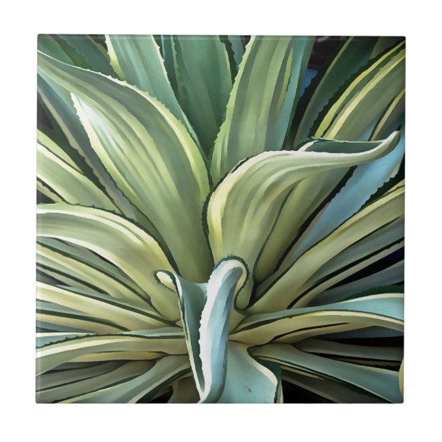 Carreau L'Agave Tropical Realism Art (Devant)