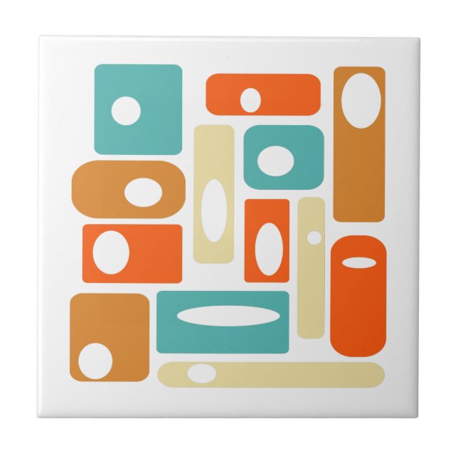 Carreau L'Âge Atomique Funky Se Rectangue Au Milieu Du Siè (Devant)