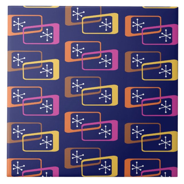 Carreau L'Âge Atomique Rectangle violet coloré (Devant)
