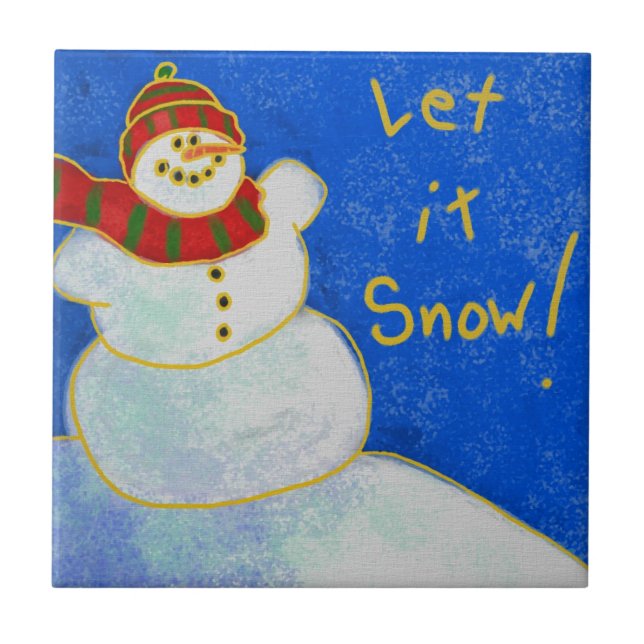 Carreau Laisse-Le Neiger ! Carrelage en céramique Snowman  (Devant)