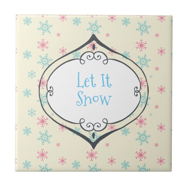 Carreau Laisser neiger Bauble Whimsical sur les flocons de (Devant)