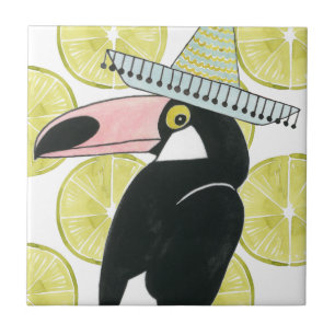 Carreau Laissez-nous taco au sujet de sombrero de toucan