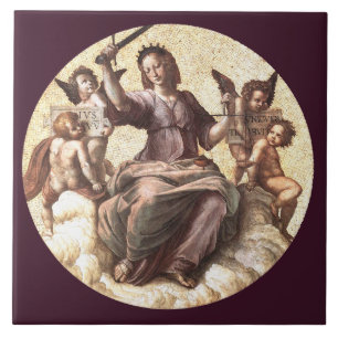 Carreau L'Allégation de la JUSTICE Fresco par Raffaello Sa